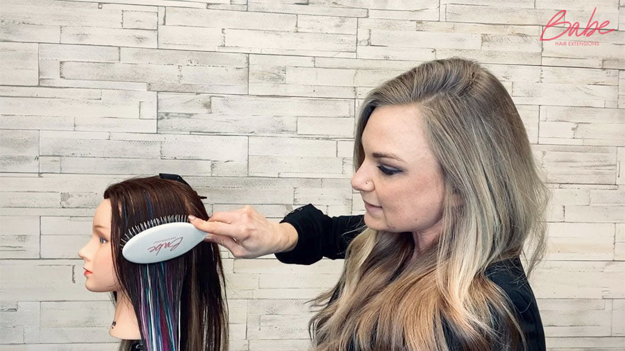 how to brush hair with extensions