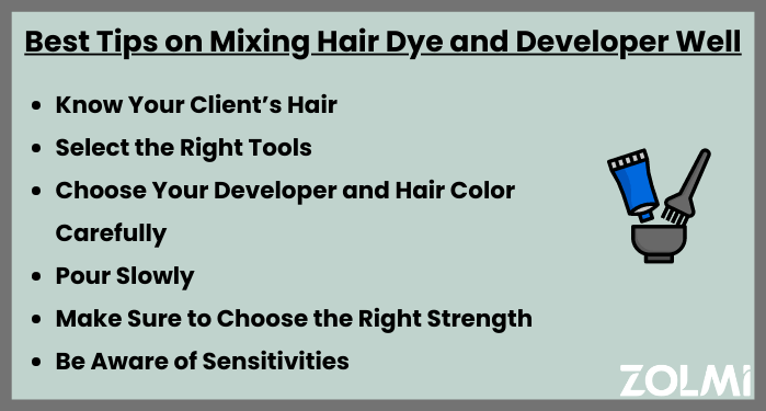 how to measure developer for hair dye