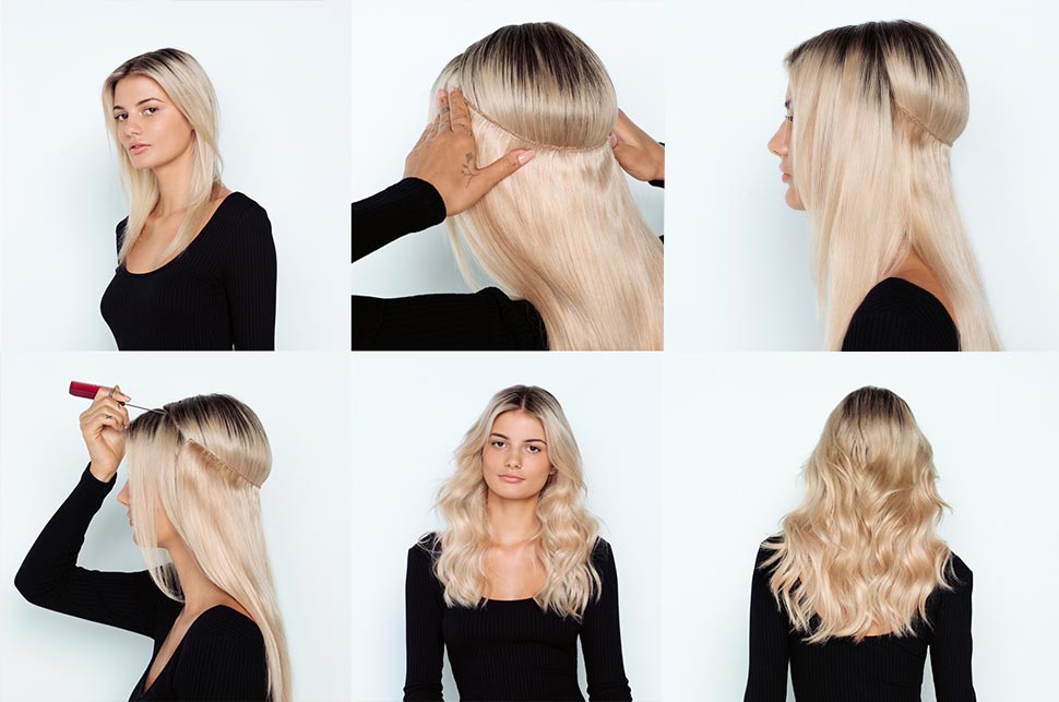 how to put on halo hair extensions