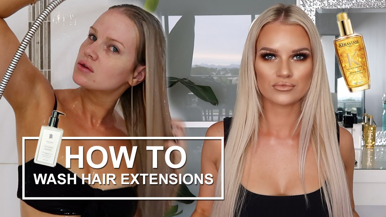 how to wash hair with tape in extensions